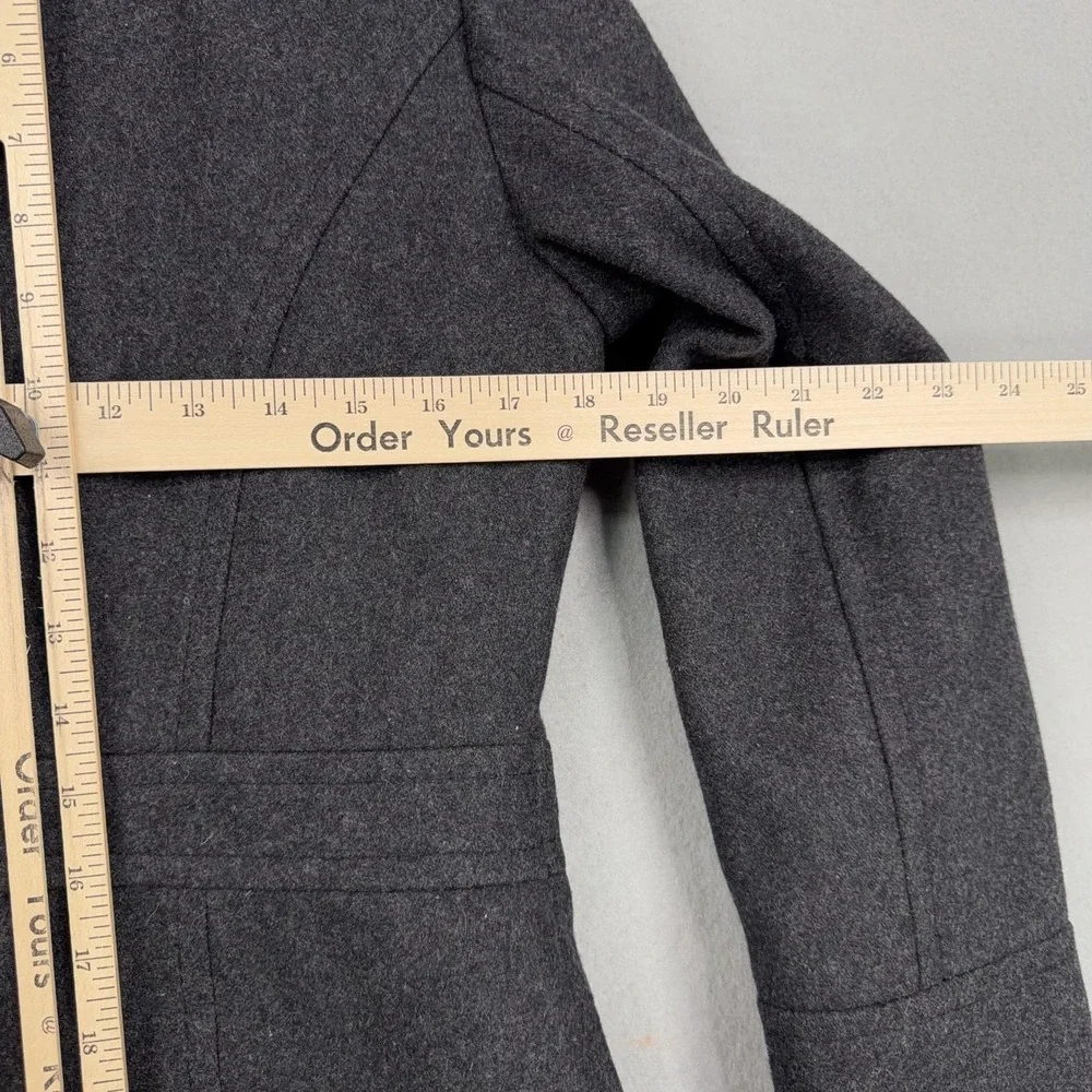 Michael Kors Coat Womens Small Gray Wool Blend Peacoat Double Breasted Jacket